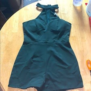 Dark Green Dressy Romper